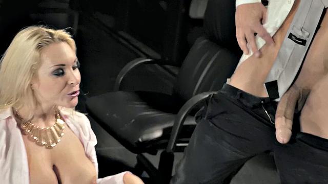 Naughty wife gets her natural tits and pussy licked while being pounded in office