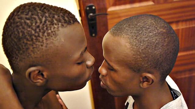 21yo African twink smashed by friend