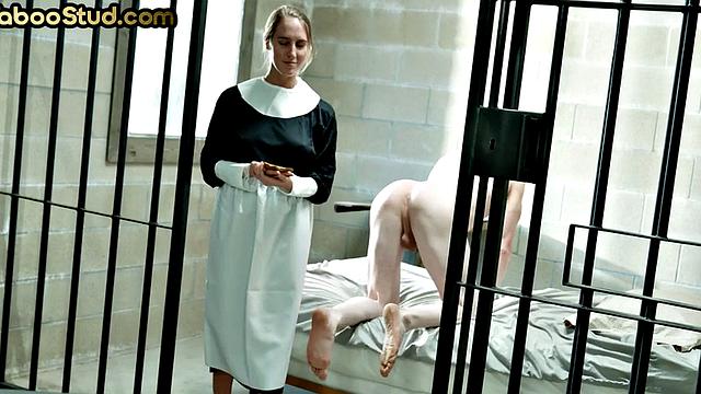 Deepthroating stepbrother creampied in jail by jock