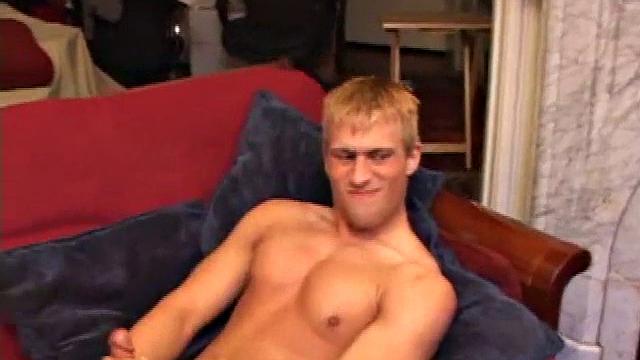 21 year old Blaze toys with his dick and balls and seems to really enjoy the attention he's getting from the cameraman. After working his dick really hard, Blaze takes the time to show off his sweet ass and hunky body.
