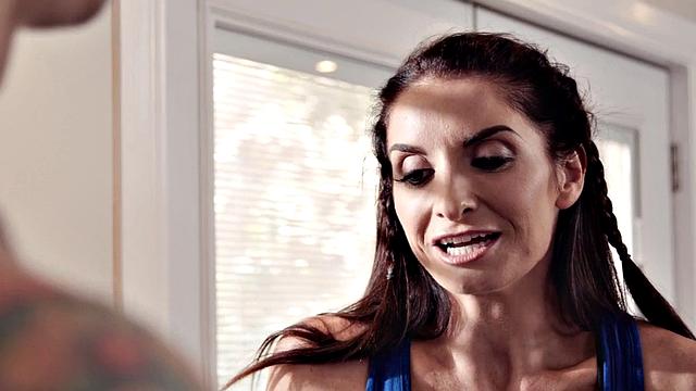 Yoga milf fucked while husband listens on phone