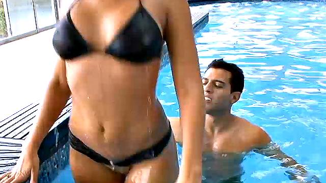 Hot Rachel Starr taken huge cock poolside