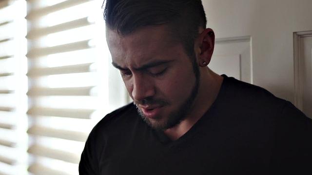 Busty tattooed shemale in bra barebacked by partner after blowjob