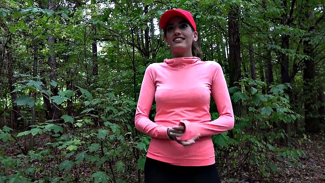 Spanish jogger gets her tight pussy drilled on stairs & takes a facial