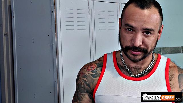 FamilyCreep - Jock Stepson CAUGHT SNIFFIN Gets Fucked Hard By Hairy Stepdad