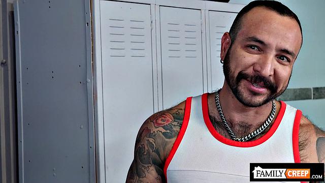 FamilyCreep - Jock Stepson CAUGHT SNIFFIN Gets Fucked Hard By Hairy Stepdad