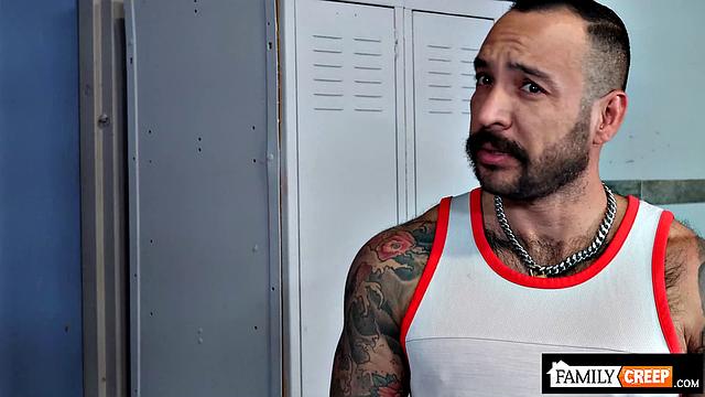 FamilyCreep - Jock Stepson CAUGHT SNIFFIN Gets Fucked Hard By Hairy Stepdad