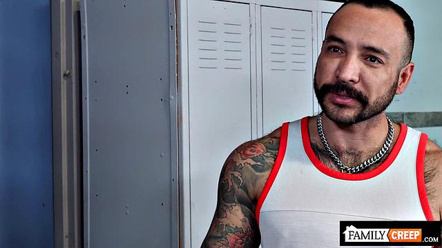 FamilyCreep - Jock Stepson CAUGHT SNIFFIN Gets Fucked Hard By Hairy Stepdad