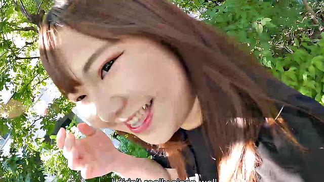 College girl Miki Sakashita is showing us her juicy ass