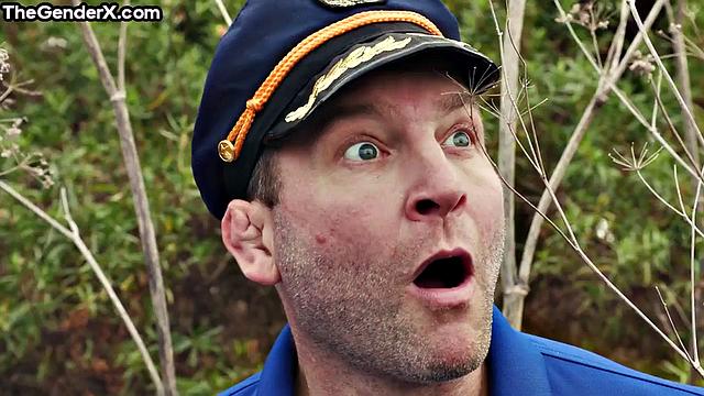 Big-titted blonde shared by 3 dicks