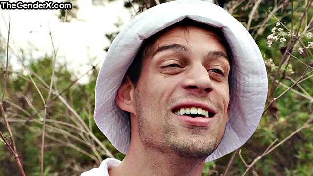 Big-titted blonde shared by 3 dicks