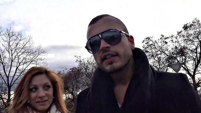 HUNT4K. Slutty hottie accepts cash from hunter for chance to cuckold BF