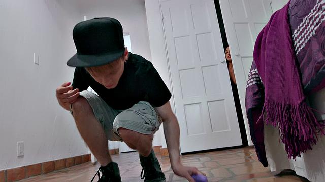 A kinky brunette sneakily insert toys in her trimmed pussy while getting drilled in various positions in the bedroom