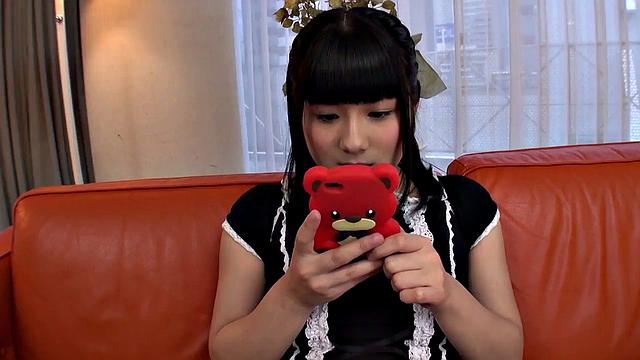 Japanese vibrator with brunette Japanese doll