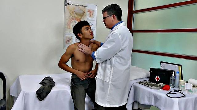 Asian twink blows before breeded by mature doctor