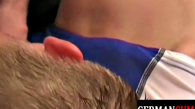 German jock barebacked for cum in mouth after dick sucking