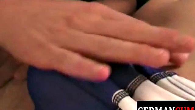 German jock barebacked for cum in mouth after dick sucking