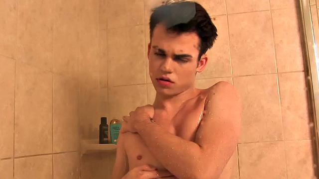 We look in on cute 18 year old Andy Rich as he strips naked and hops in the shower. Teasing us with his youthful sexuality, the twink slides his hands along his smooth body, soaping it up and rinsing off.
