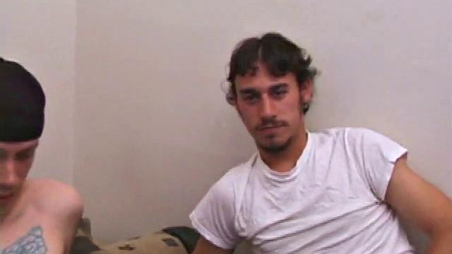 This is Shane's first time with another guy, so he's pretty excited. In fact, he cums all over Ricky's face and shoots well behind his head, after Ricky sucks him off for a few minutes.