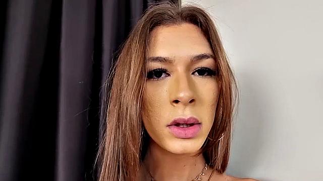 A small-titted Latina babe stretch & jerk off solo in hotel room