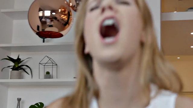 Petite babe riding her BBC lover