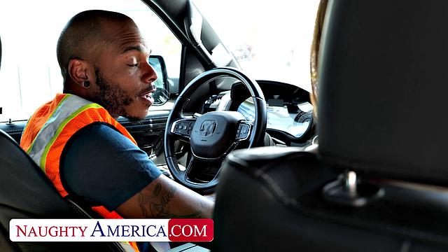 Lucky tow driver hooks up with married babe Skylar Snow