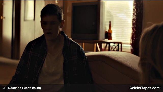 Blonde celebrity Addison Timlin gets down and dirty in a steamy indoor kiss