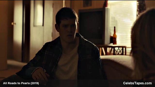 Blonde celebrity Addison Timlin gets down and dirty in a steamy indoor kiss