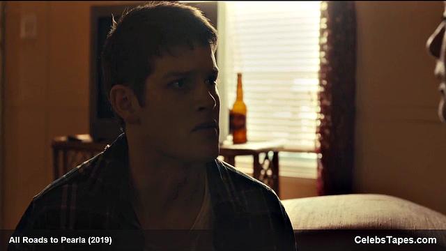 Blonde celebrity Addison Timlin gets down and dirty in a steamy indoor kiss