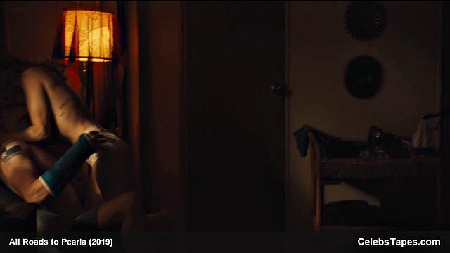 Blonde celebrity Addison Timlin gets down and dirty in a steamy indoor kiss