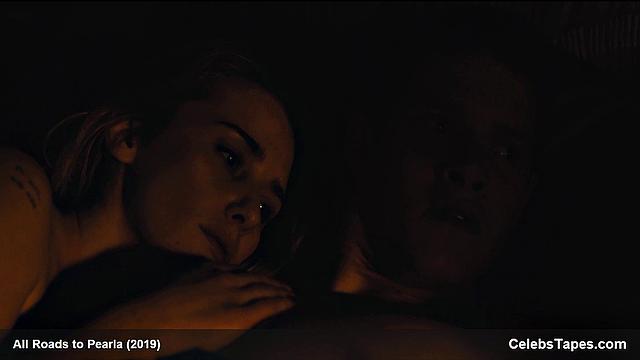 Blonde celebrity Addison Timlin gets down and dirty in a steamy indoor kiss