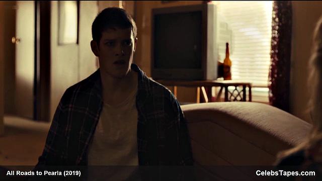 Blonde celebrity Addison Timlin gets down and dirty in a steamy indoor kiss