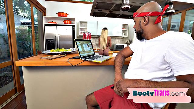 Latina with big booty gets pounded by hung black guy after BJ