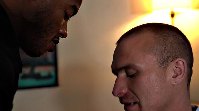 Smelling fetish Ebony jock fucks and gets by white BF