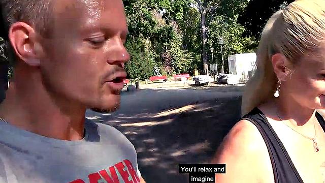 Public German babe POV fucked outdoors on sex date