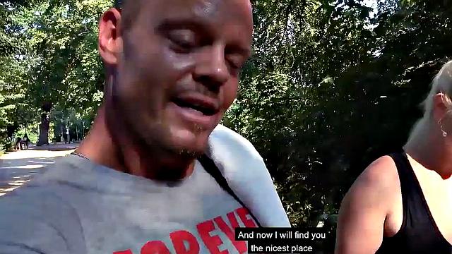 Public German babe POV fucked outdoors on sex date