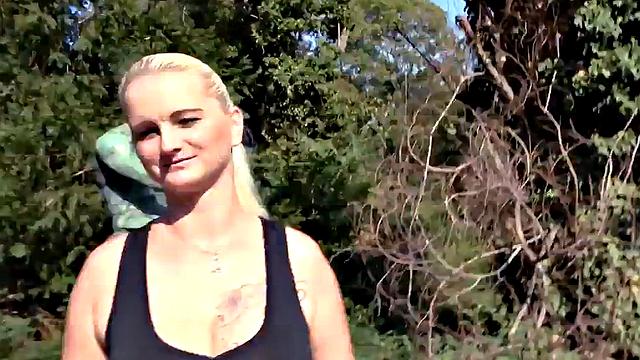 Public German babe POV fucked outdoors on sex date