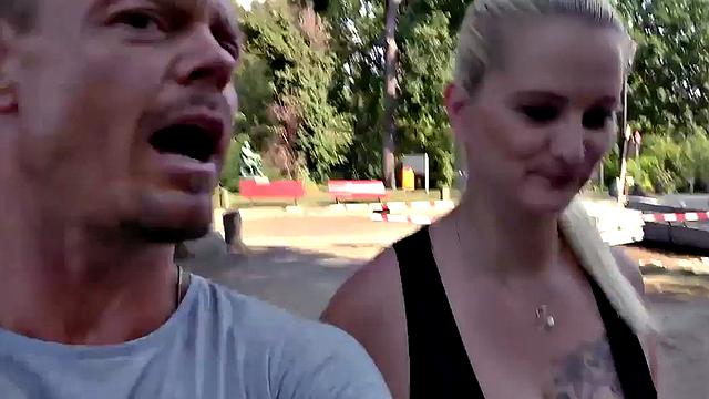 Public German babe POV fucked outdoors on sex date