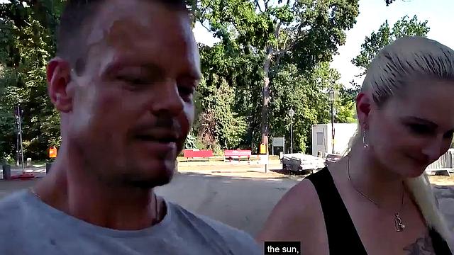 Public German babe POV fucked outdoors on sex date