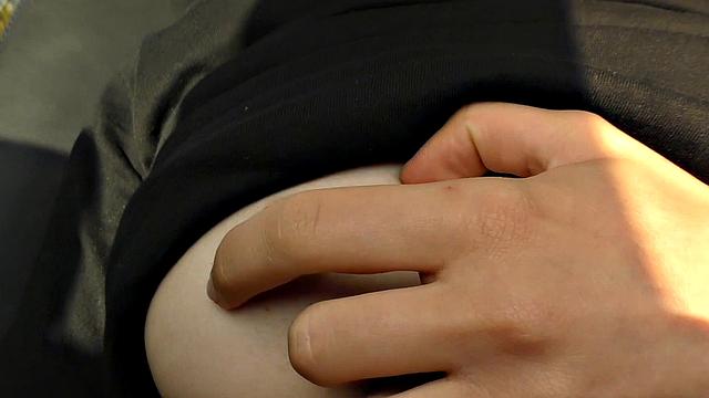 Masturbates During Drive Car And Driver Fingering Her Clit