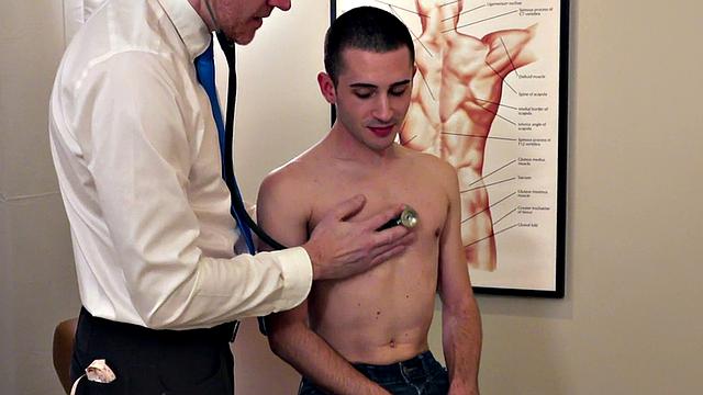 Tiny twink barebacked by doctor after check