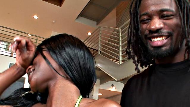 Pumping Ebony Babe Full of Cum