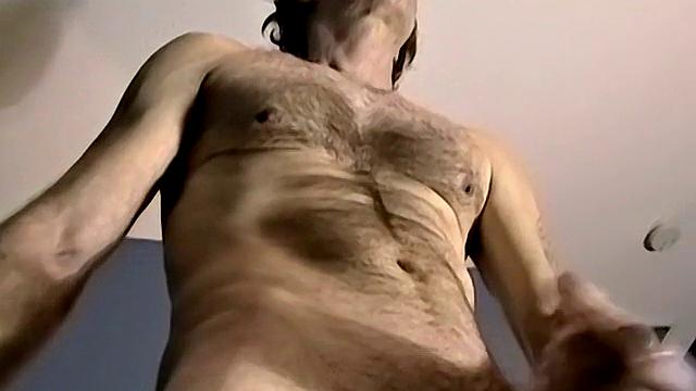Grandpa Strokes Cum From His Cock - Grandpa
