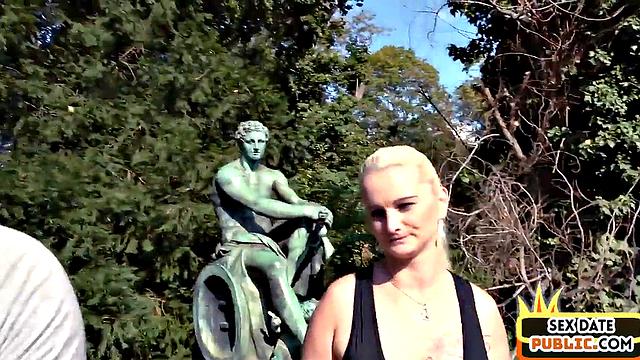 Big real MILF public fucked outdoors in amateur sex date