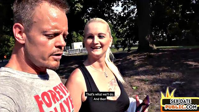 Big real MILF public fucked outdoors in amateur sex date