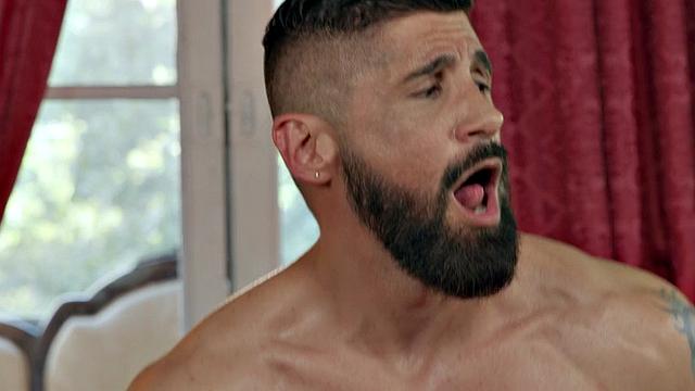 Ass fucked gay drilled in missionary by white dick