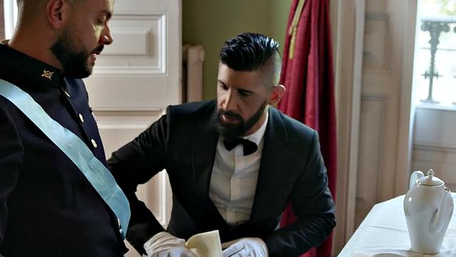 Ass fucked gay drilled in missionary by white dick