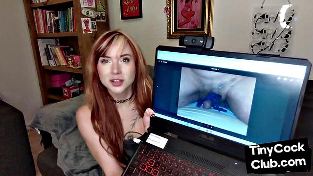 Nasty bitch makes dirty comments about small dicks