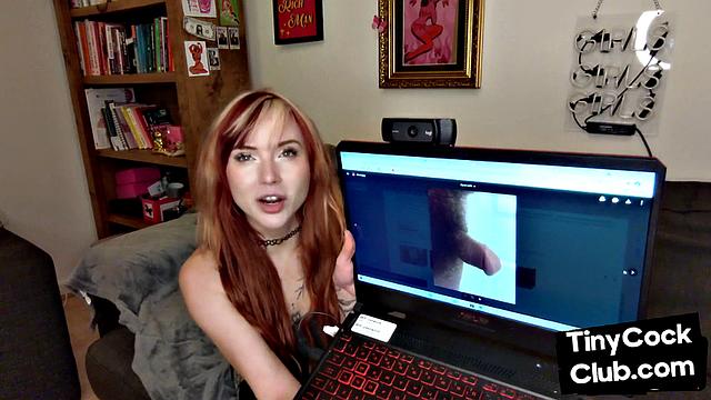 Nasty bitch makes dirty comments about small dicks