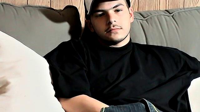 Curious straight guy pushes his limits and tastes his own cum for the first time